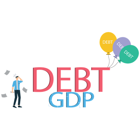 Businessman facing debt risk  Illustration