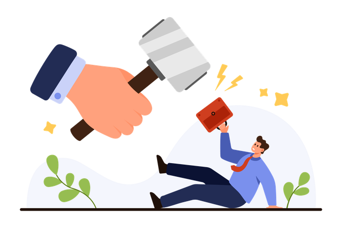 Businessman Facing Discrimination and Failure  Illustration
