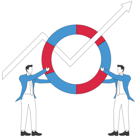 Businessman facing economic bounce  Illustration