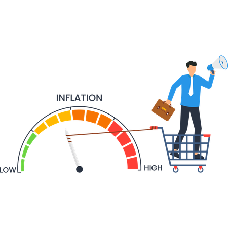 Businessman facing economic crisis  Illustration