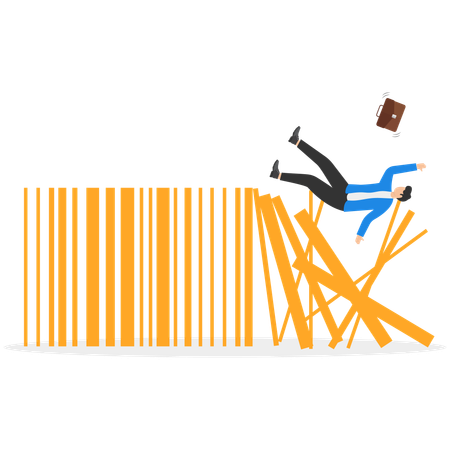 Businessman facing economic crisis  Illustration