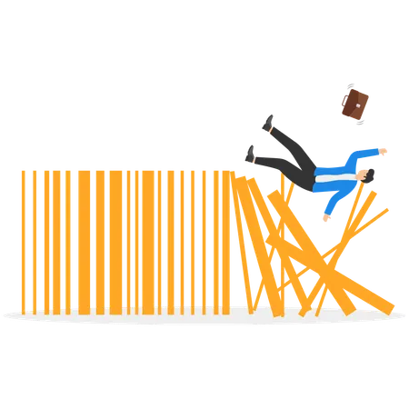 Businessman facing economic crisis  Illustration