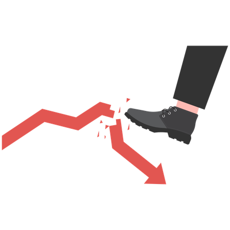 Businessman facing economic crisis  Illustration