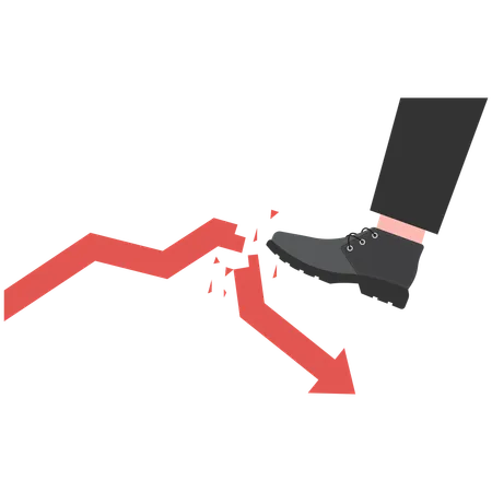 Businessman facing economic crisis  Illustration