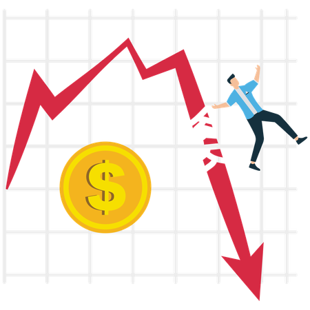 Businessman facing Economic Crisis  Illustration