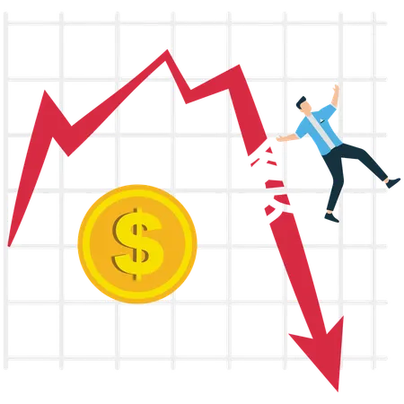 Businessman facing Economic Crisis  Illustration