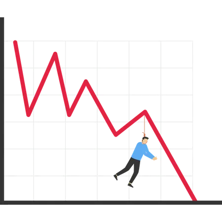 Businessman facing economic loss  Illustration