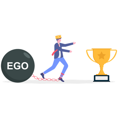 Businessman facing ego problem  Illustration