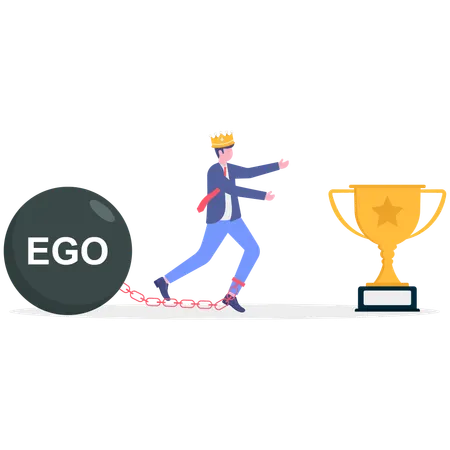 Businessman facing ego problem  Illustration