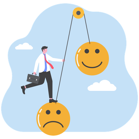 Businessman facing emotional stress  Illustration