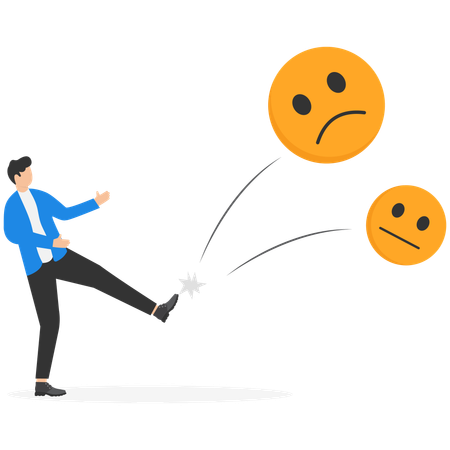 Businessman facing emotional stress  Illustration
