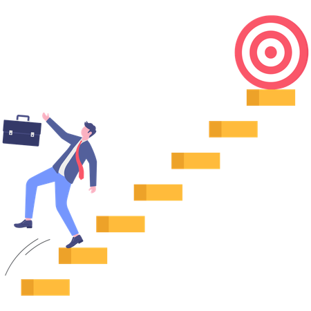 Businessman facing failure fear  Illustration