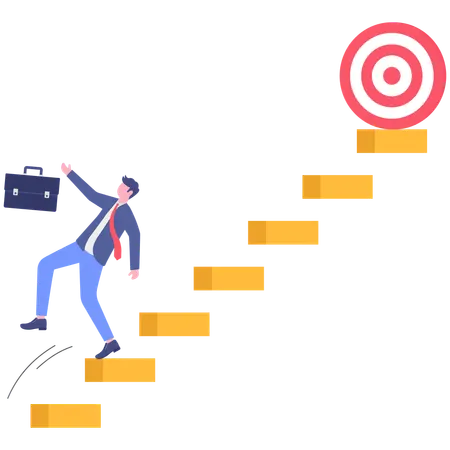 Businessman facing failure fear  Illustration