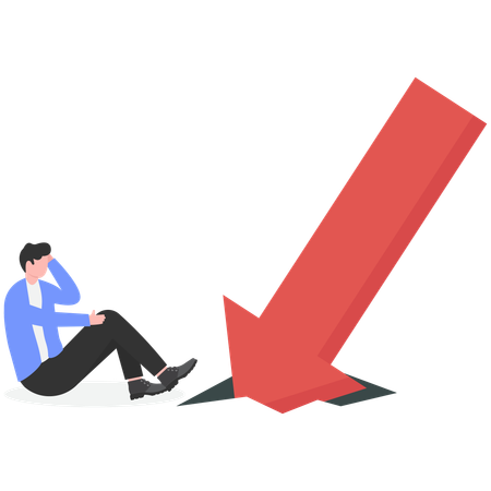 Businessman facing failure in business  Illustration