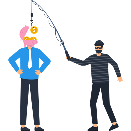 Businessman facing financial crime  Illustration