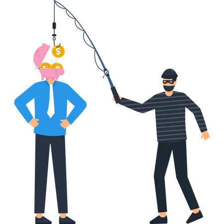 Businessman facing financial crime  Illustration