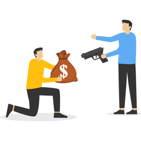 Businessman facing financial crime  Illustration