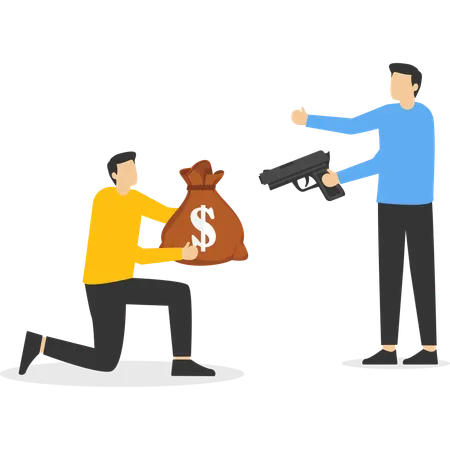 Businessman facing financial crime  Illustration