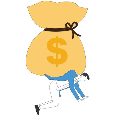 Businessman facing financial crisis  Illustration