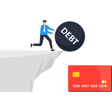 Businessman facing Financial Crisis  Illustration