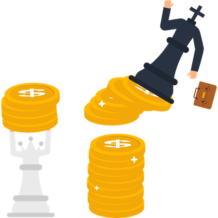 Businessman facing Financial Crisis  Illustration