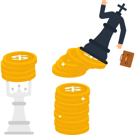 Businessman facing Financial Crisis  Illustration