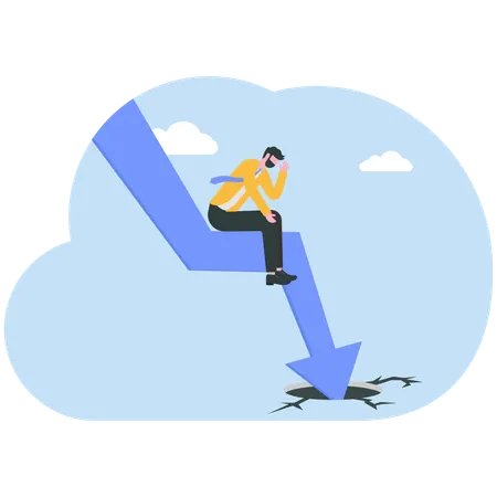 Businessman facing financial crisis  Illustration