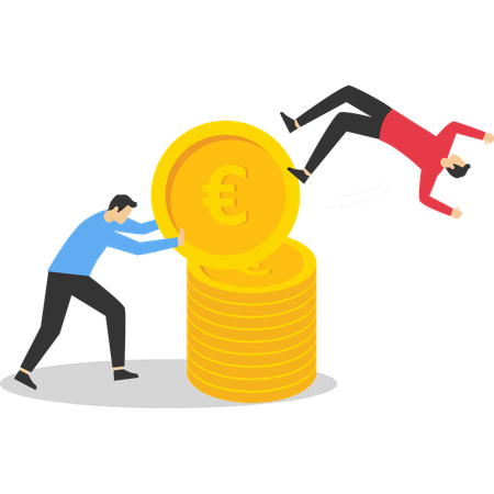 Businessman facing financial disaster  Illustration