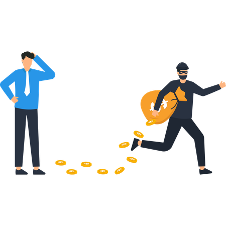 Businessman facing financial loss  Illustration
