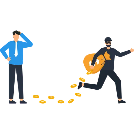 Businessman facing financial loss  Illustration