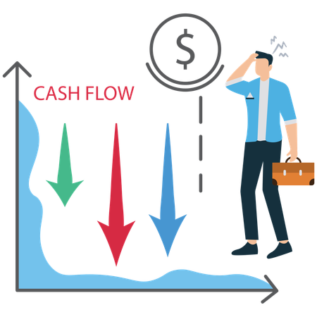 Businessman Facing Financial Problems  Illustration