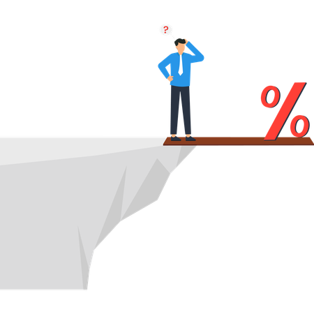 Businessman facing financial risk  Illustration