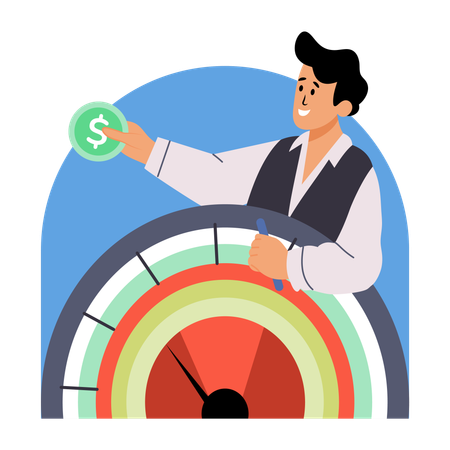 Businessman facing financial risk  Illustration