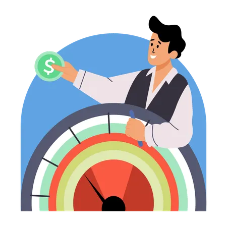 Businessman facing financial risk  Illustration