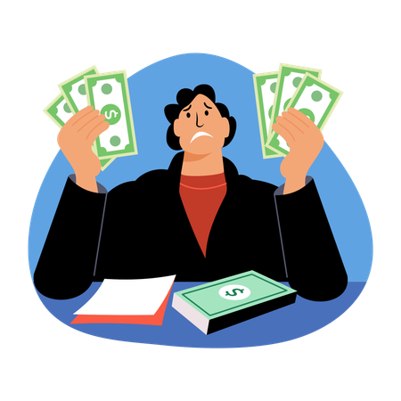 Businessman facing financial stress  Illustration