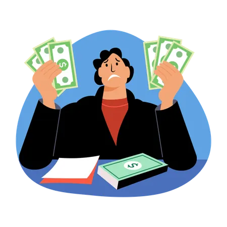 Businessman facing financial stress  Illustration