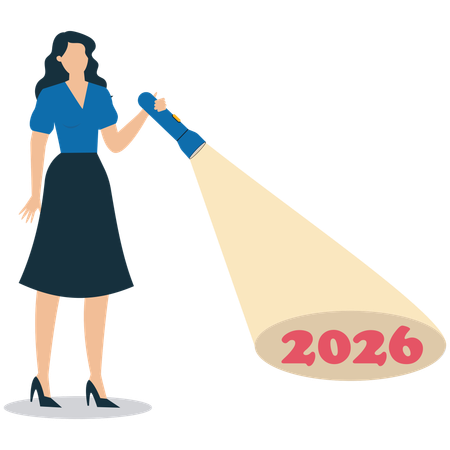 Businessman facing future insights  Illustration