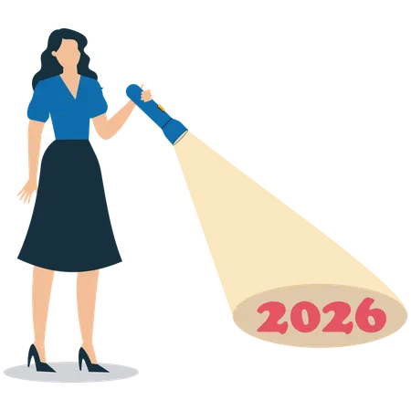 Businessman facing future insights  Illustration