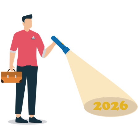 Businessman facing future insights  Illustration