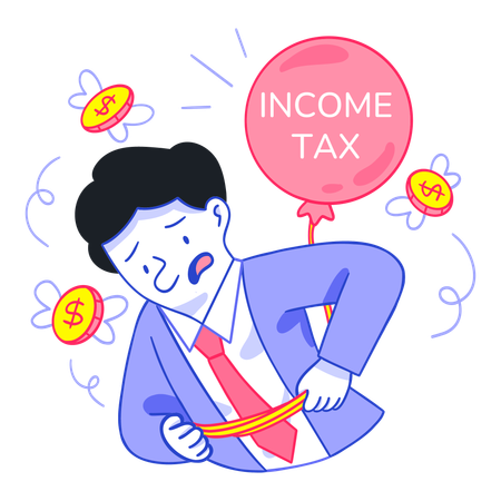 Businessman facing Income Tax issues  Illustration