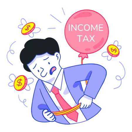 Businessman facing Income Tax issues  Illustration