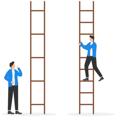 Business Vector Illustration Of Unfair Competition Between Businessman Inequality Or Privilege In Business Concept Illustration
