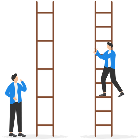 Businessman facing inequality  Illustration