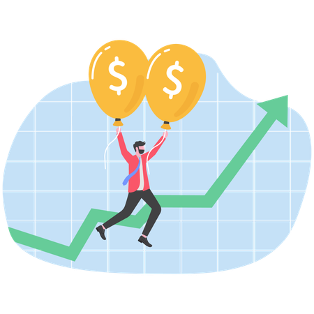 Businessman facing interest hike  Illustration