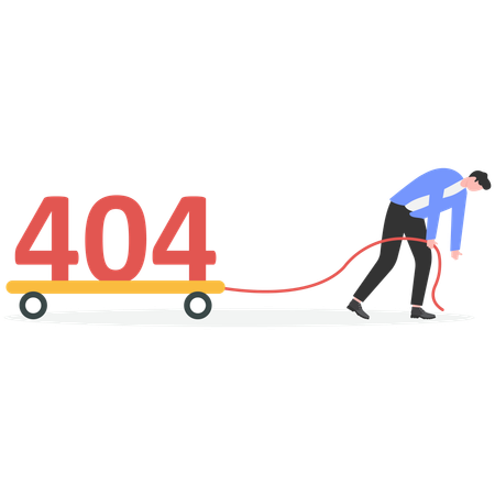 Businessman facing internet error  Illustration