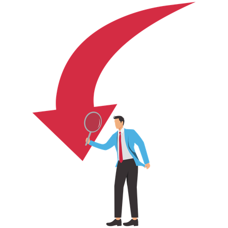 Businessman facing investment downfall  Illustration