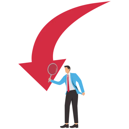 Businessman facing investment downfall  Illustration