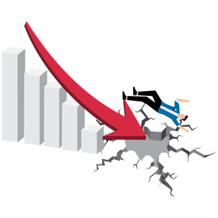 Businessman facing investment loss  Illustration