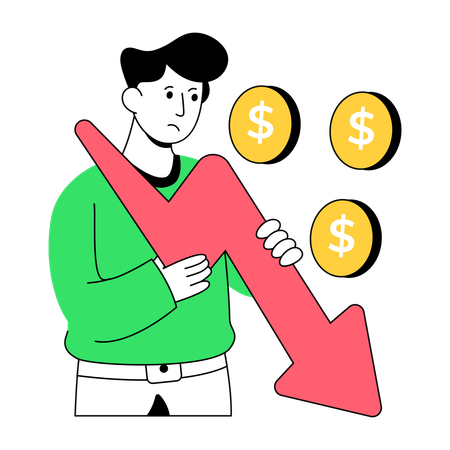 Businessman Facing Investment Loss  Illustration