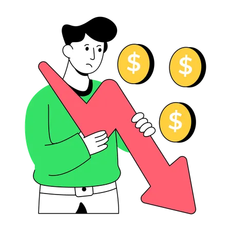 Businessman Facing Investment Loss  Illustration
